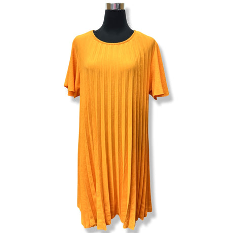 PLEATED MIDI DRESS SUPER FLOWING WITH FLUTTER SLEEVES PERFECT LENGTH FOR SUMMER