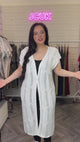 LONG SLEEVELESS CROCHET OPEN KNIT CARDIGAN One Size Fits All 10-22