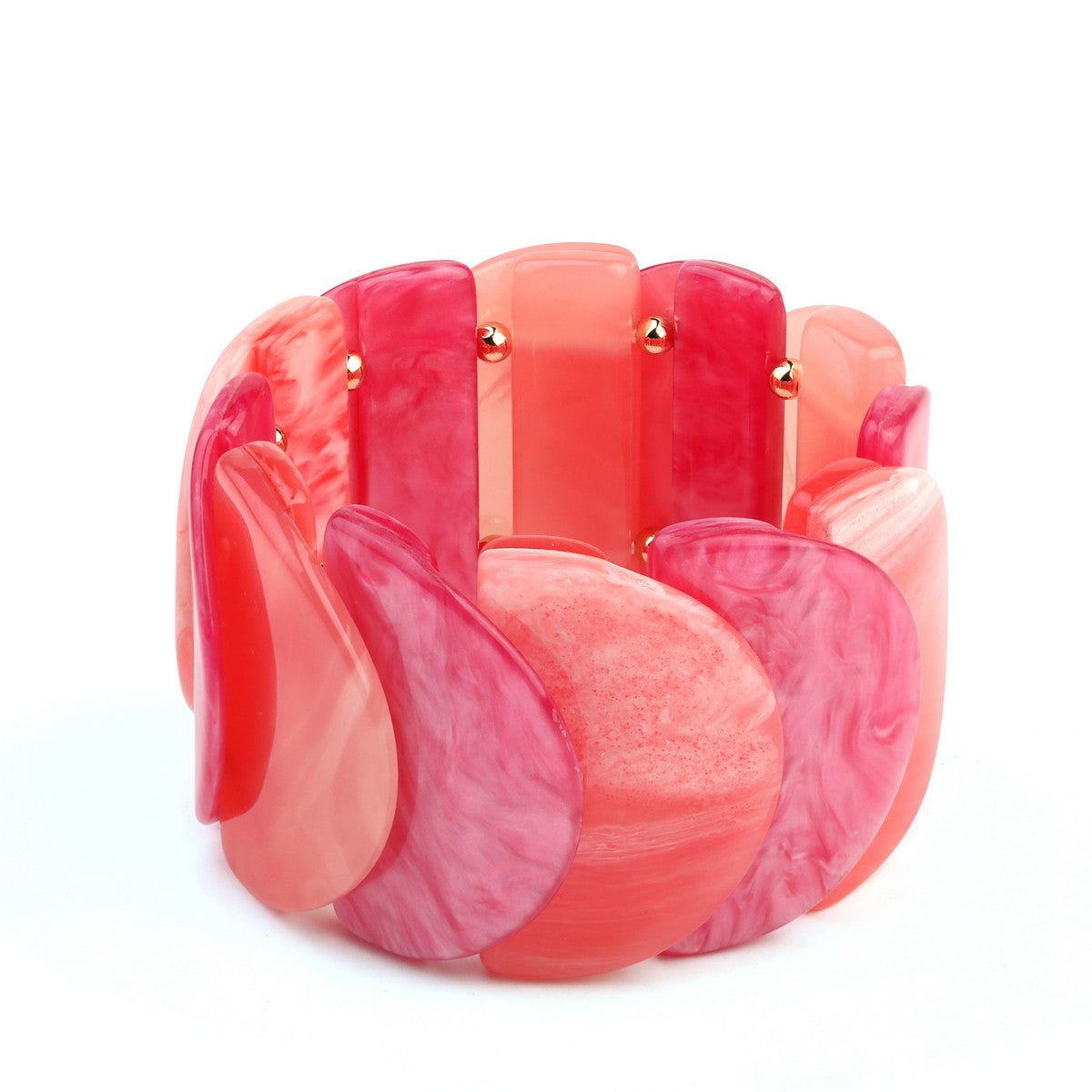 Red & Pink Acrylic Chunky Bracelet YA12903BKW