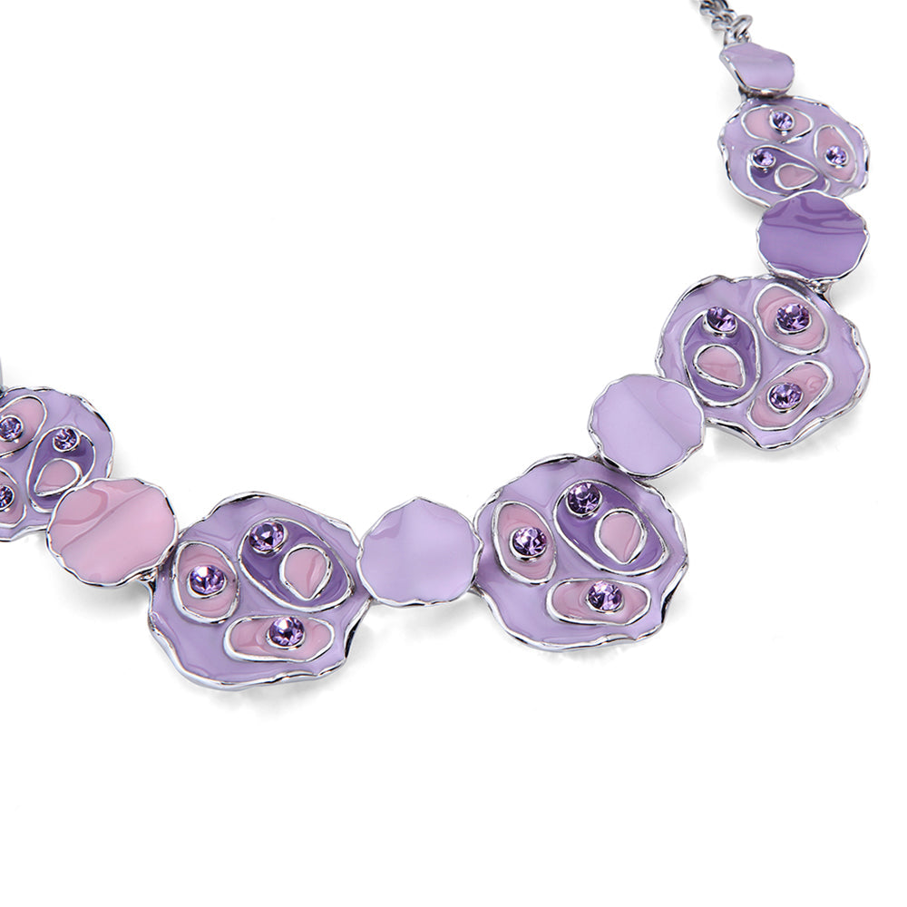 Coloured Circles Necklace Set - Lilac (YK2511003LL)